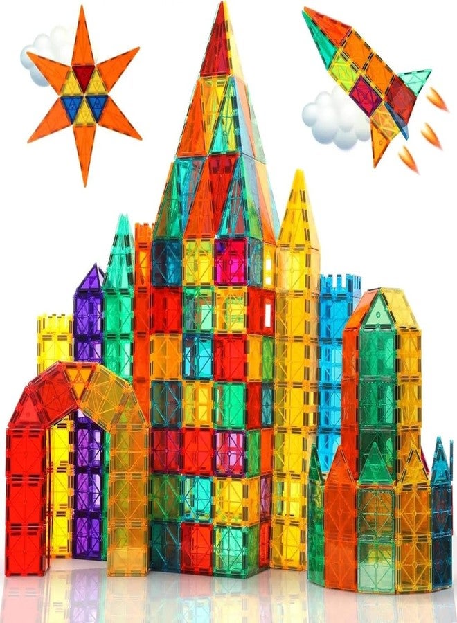 DIMAZO 100PCS Large Magnet Building Set with 2 Cars,Magnetic Blocks, 3D STEM Stacking Toys, Magnets Toy for Kids Boys Girls, Great Birthday Gift (100PCS Magnetic Tiles) - Image 2
